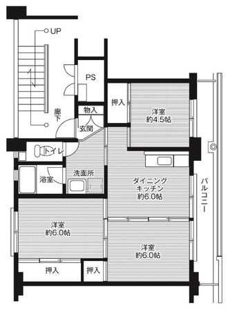 ビレッジハウス船木Ⅱ2号棟の物件間取画像